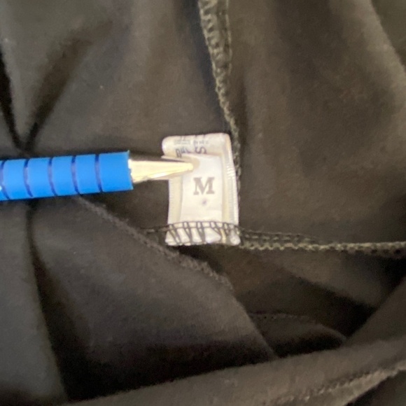 Artistic Taste Cross Neck Hooded Long Sleeve Top with Thumb Holes Sz Med Black - Picture 4 of 7